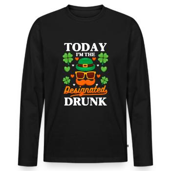Ireland Shamrock Travel Beer - Men's Premium Organic Long Sleeve Shirt - black - Front - Nico (187cm)