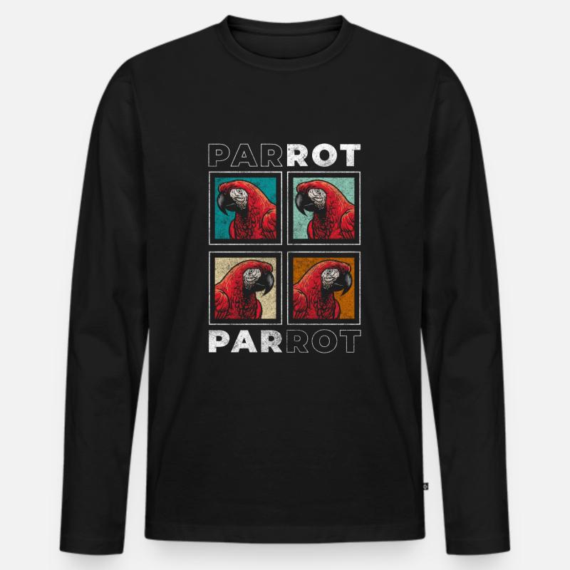 Vogel Federn Umwelt - Männer Premium Bio Langarmshirt - Schwarz