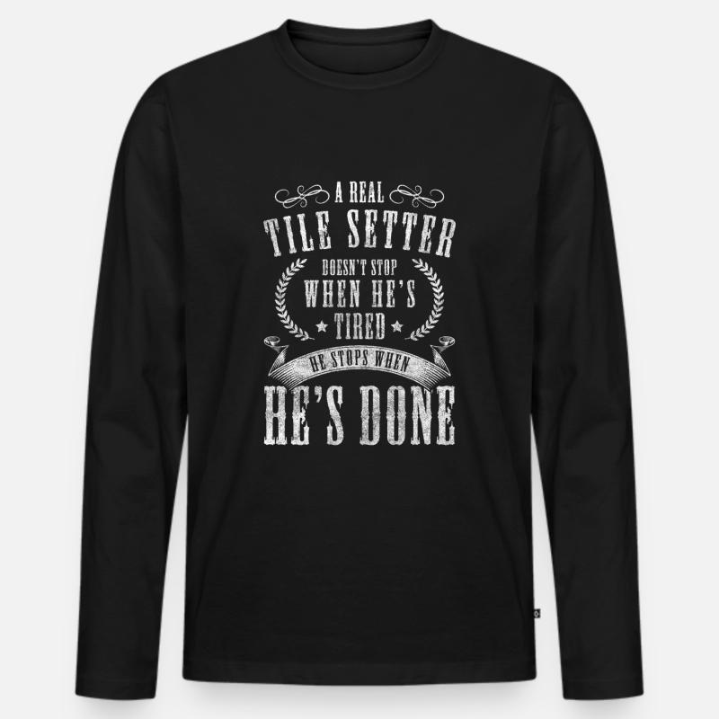 Handwerker Hausbauer Kollegen - Männer Premium Bio Langarmshirt - Schwarz