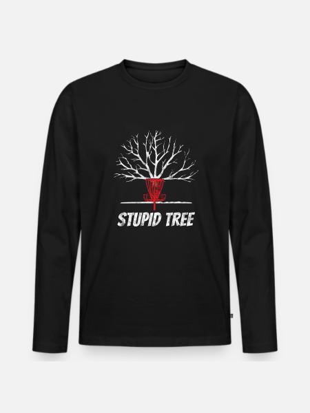 Disc Golf Stupid Tree Frolf Frisbee - Premium økologisk langærmet T-shirt til mænd - sort