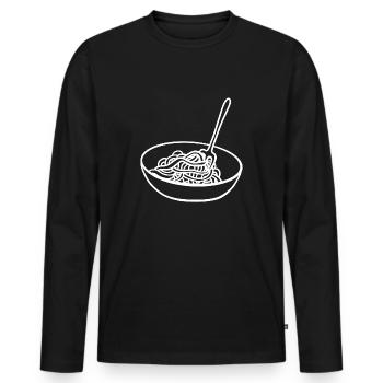 Spaghetti Bowl Noodles Fourchette Spaghetti Server - T-shirt manches longues Premium bio Homme - noir - Devant - Nico (187cm)