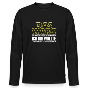 DAS WARS mit einkaufen gehen - Männer Premium Bio Langarmshirt - Schwarz - Vorne - Nico (187cm)