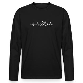 Cycling heartbeat for cyclist - Men's Premium Organic Long Sleeve Shirt - black - Front - Nico (187cm)
