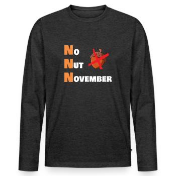 No nut november - Männer Premium Bio Langarmshirt - Anthrazit meliert - Vorne - Nico (187cm)