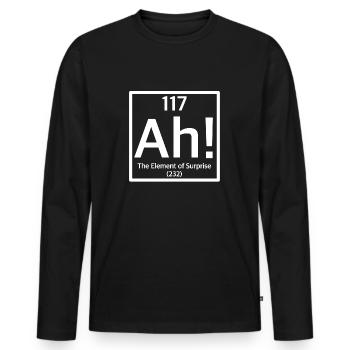 Ah, tableau périodique | Chimie, sarcasme - T-shirt manches longues Premium bio Homme - noir - Devant - Nico (187cm)