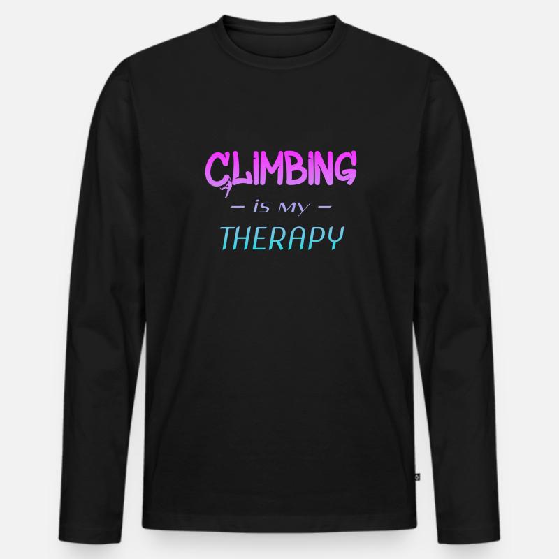 Climbing - Männer Premium Bio Langarmshirt - Schwarz