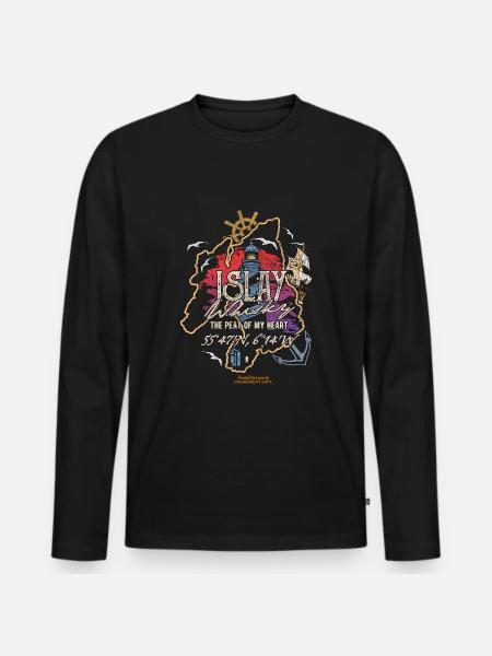 Islay Single Malt Whisky - Männer Premium Bio Langarmshirt - Schwarz
