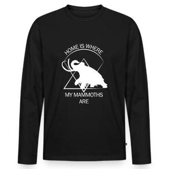 Drôle de mammouth Âge de pierre Conception de l’âge de glace Préhistorique - T-shirt manches longues Premium bio Homme - noir - Devant - Nico (187cm)