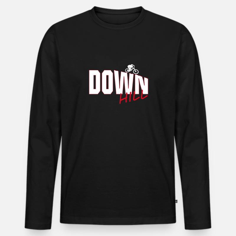 Downhill - Männer Premium Bio Langarmshirt - Schwarz