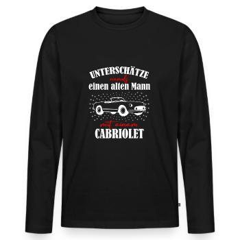 Retired man convertible fan - Men's Premium Organic Long Sleeve Shirt - black - Front - Nico (187cm)
