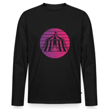 Cirque style rétro vintage - T-shirt manches longues Premium bio Homme - noir - Devant - Nico (187cm)
