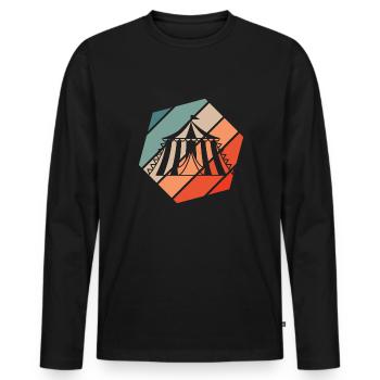 Cirque style rétro vintage - T-shirt manches longues Premium bio Homme - noir - Devant - Nico (187cm)