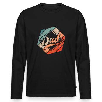 Fête des Pères Retro Style Vintage - T-shirt manches longues Premium bio Homme - noir - Devant - Nico (187cm)