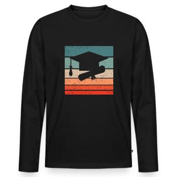 Doktorhut Retro Style Vintage - Männer Premium Bio Langarmshirt - Schwarz - Vorne - Nico (187cm)