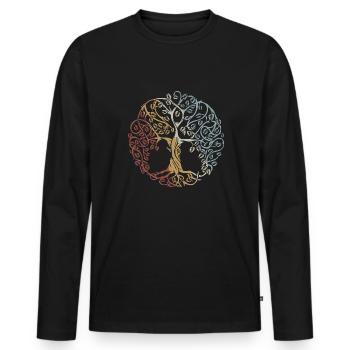 Tree Of Life Style Rétro Vintage - T-shirt manches longues Premium bio Homme - noir - Devant - Nico (187cm)