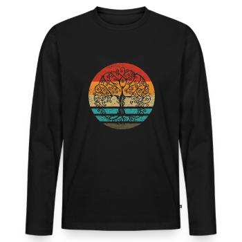 Tree Of Life Style Rétro Vintage - T-shirt manches longues Premium bio Homme - noir - Devant - Nico (187cm)