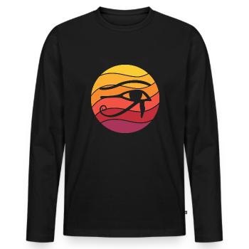 Eye Of Horus Retro Style Vintage - Männer Premium Bio Langarmshirt - Schwarz - Vorne - Nico (187cm)