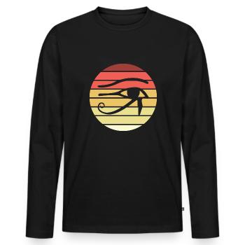 Eye Of Horus Retro Style Vintage - Männer Premium Bio Langarmshirt - Schwarz - Vorne - Nico (187cm)