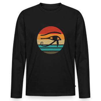 Eye Of Horus Retro Style Vintage - Männer Premium Bio Langarmshirt - Schwarz - Vorne - Nico (187cm)