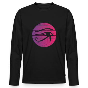 Eye Of Horus Retro Style Vintage - Männer Premium Bio Langarmshirt - Schwarz - Vorne - Nico (187cm)