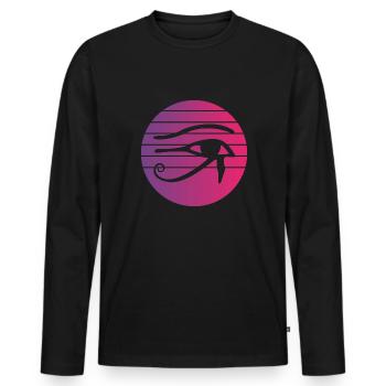 Eye Of Horus Retro Style Vintage - Männer Premium Bio Langarmshirt - Schwarz - Vorne - Nico (187cm)