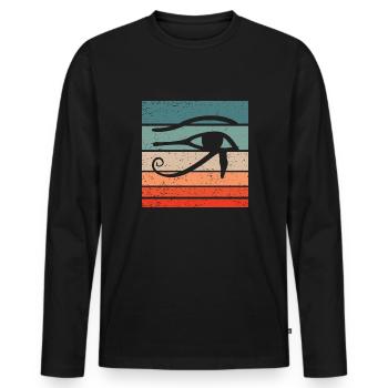 Eye Of Horus Retro Style Vintage - Männer Premium Bio Langarmshirt - Schwarz - Vorne - Nico (187cm)