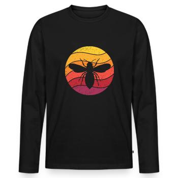Honey Bee Retro Style Vintage - Men's Premium Organic Long Sleeve Shirt - black - Front - Nico (187cm)