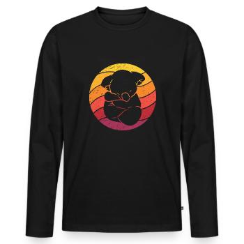 Koala Retro Style Vintage - T-shirt manches longues Premium bio Homme - noir - Devant - Nico (187cm)