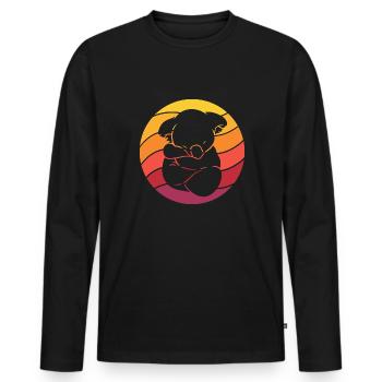 Koala Retro Style Vintage - T-shirt manches longues Premium bio Homme - noir - Devant - Nico (187cm)