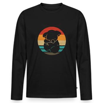 Koala Retro Style Vintage - T-shirt manches longues Premium bio Homme - noir - Devant - Nico (187cm)