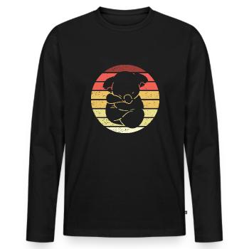 Koala Retro Style Vintage - T-shirt manches longues Premium bio Homme - noir - Devant - Nico (187cm)