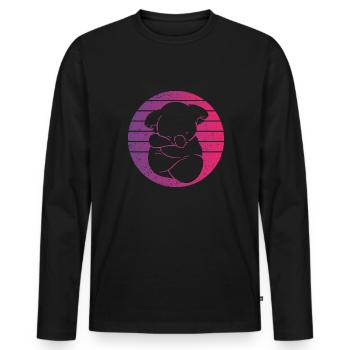 Koala Retro Style Vintage - T-shirt manches longues Premium bio Homme - noir - Devant - Nico (187cm)
