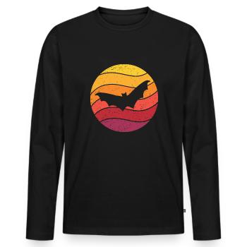 Bat Retro Style Vintage - T-shirt manches longues Premium bio Homme - noir - Devant - Nico (187cm)