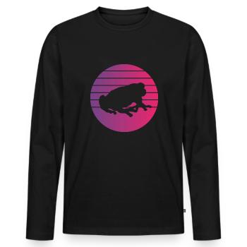 Frog Retro Style Vintage - Men's Premium Organic Long Sleeve Shirt - black - Front - Nico (187cm)