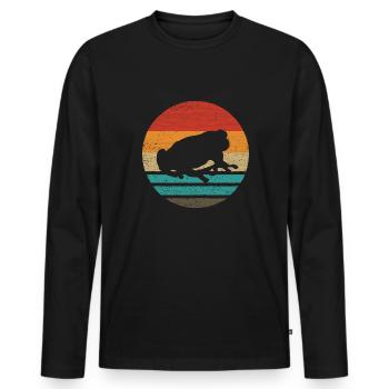 Frog Retro Style Vintage - Men's Premium Organic Long Sleeve Shirt - black - Front - Nico (187cm)