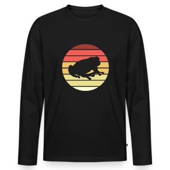 Frog Retro Style Vintage - Men's Premium Organic Long Sleeve Shirt - black - Front - Nico (187cm)