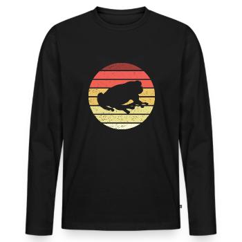 Frog Retro Style Vintage - Men's Premium Organic Long Sleeve Shirt - black - Front - Nico (187cm)
