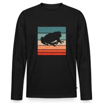Frog Retro Style Vintage - Men's Premium Organic Long Sleeve Shirt - black - Front - Nico (187cm)