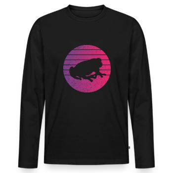Frog Retro Style Vintage - Men's Premium Organic Long Sleeve Shirt - black - Front - Nico (187cm)