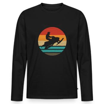 Snowmobile Retro Style Vintage - Men's Premium Organic Long Sleeve Shirt - black - Front - Nico (187cm)