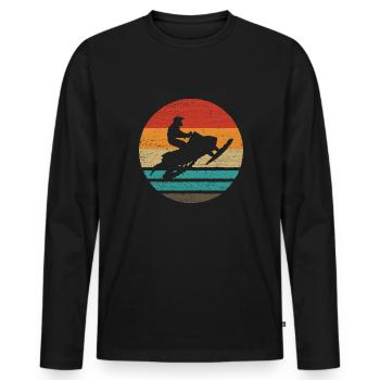 Snowmobile Retro Style Vintage - Men's Premium Organic Long Sleeve Shirt - black - Front - Nico (187cm)