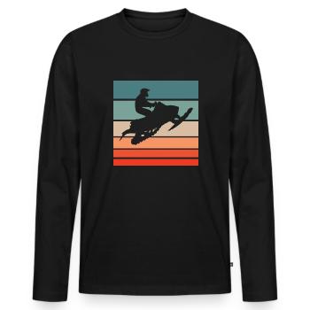 Snowmobile Retro Style Vintage - Men's Premium Organic Long Sleeve Shirt - black - Front - Nico (187cm)