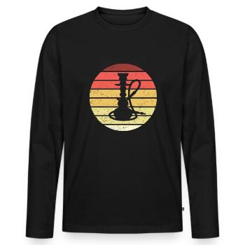 Pipe à eau Retro Style Vintage - T-shirt manches longues Premium bio Homme - noir - Devant - Nico (187cm)