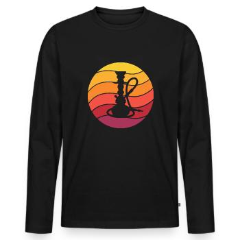 Pipe à eau Retro Style Vintage - T-shirt manches longues Premium bio Homme - noir - Devant - Nico (187cm)