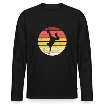Breakdance Retro Style Vintage - Männer Premium Bio Langarmshirt - Schwarz - Vorne - Nico (187cm)