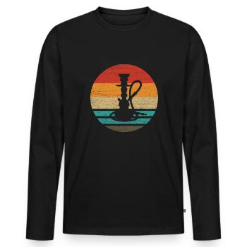 Pipe à eau Retro Style Vintage - T-shirt manches longues Premium bio Homme - noir - Devant - Nico (187cm)