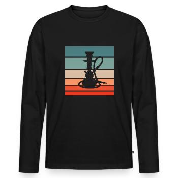 Pipe à eau Retro Style Vintage - T-shirt manches longues Premium bio Homme - noir - Devant - Nico (187cm)