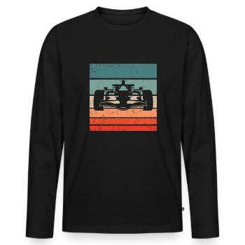 Voiture de course Retro Style Vintage - T-shirt manches longues Premium bio Homme - noir - Devant - Nico (187cm)