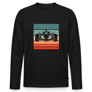 Voiture de course Retro Style Vintage - T-shirt manches longues Premium bio Homme - noir - Devant - Nico (187cm)