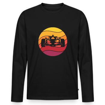 Voiture de course Retro Style Vintage - T-shirt manches longues Premium bio Homme - noir - Devant - Nico (187cm)